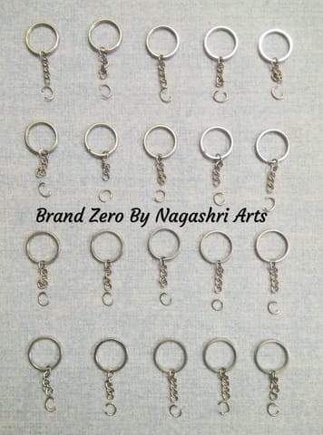 Brand Zero Key Rings With Chain - Pack of 20 Pcs Brand Zero Key Rings With Chain - Pack of 20 Pcs