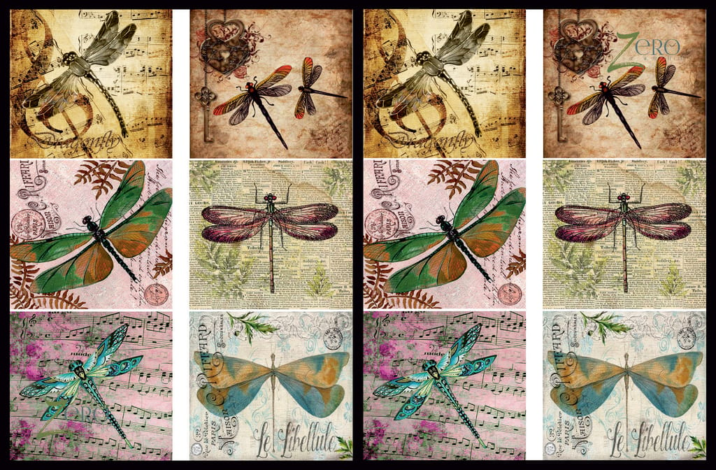 Brand Zero Luxury Speciality Decoupage Paper - Dragonflies