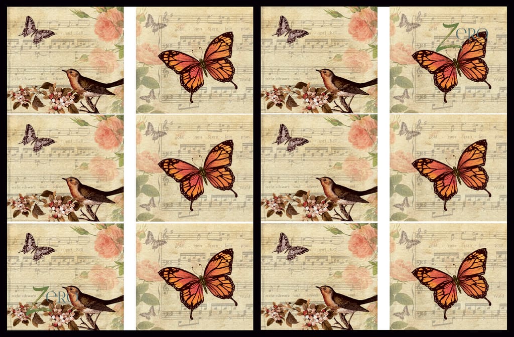 Brand Zero Luxury Speciality Decoupage Paper - Bird & Butterfly