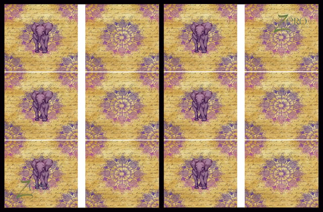Brand Zero Luxury Speciality Decoupage Paper - Ethnic Elephant 2  Tiles