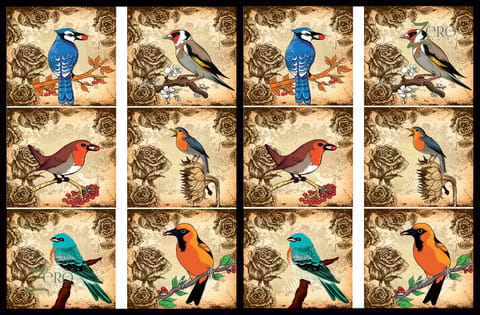 Brand Zero Luxury Speciality Decoupage Paper - Birds Paradise 1 Tiles