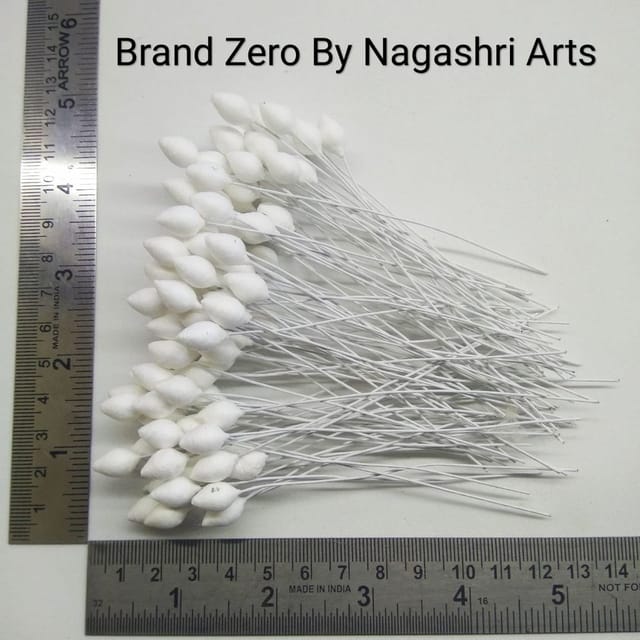 Brand Zero Pointed White Styrofoam Buds Pollan - 12 mm