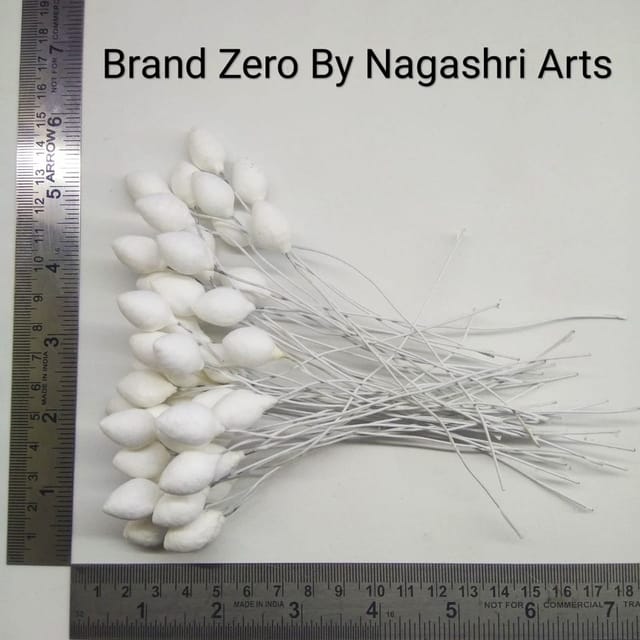 Brand Zero Pointed White Styrofoam Buds Pollan - 6 mm