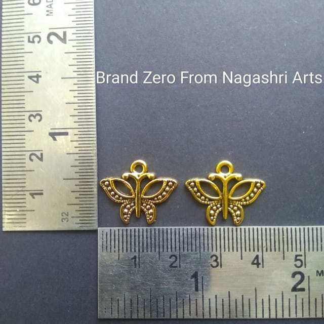 Brand Zero Antique Metal Charms Butterfly Design 1 - Pack of 2 pcs