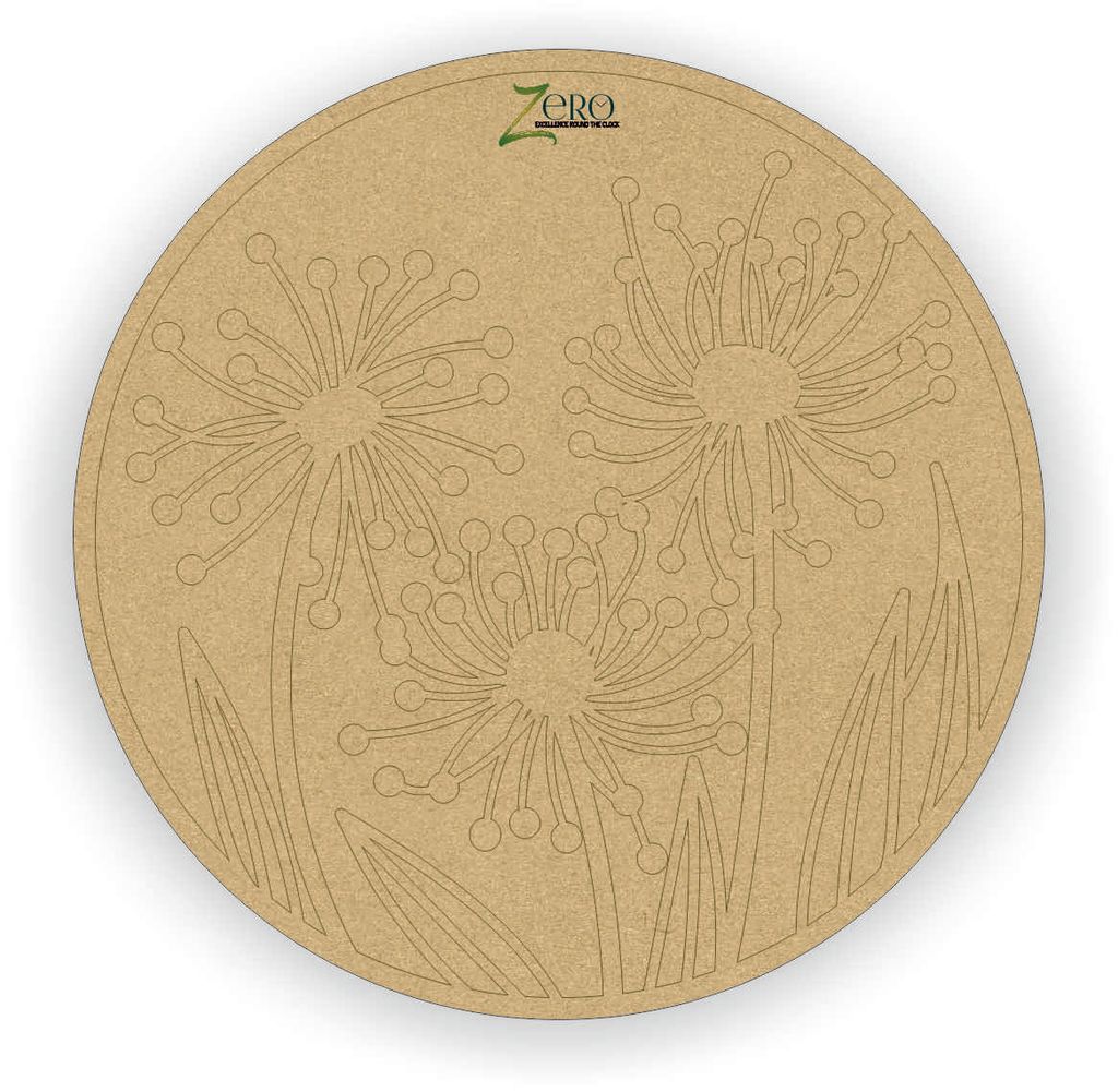 Brand Zero Pre Marked MDF Base - Floral Design 1 - Select Your Preference Of Size & Thickness