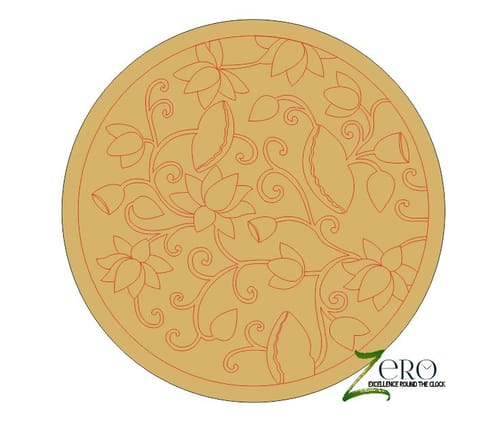 Brand Zero Pre Marked MDF Base - Swirly Lotus Desing1 - Select Your Preference Of Size & Thickness