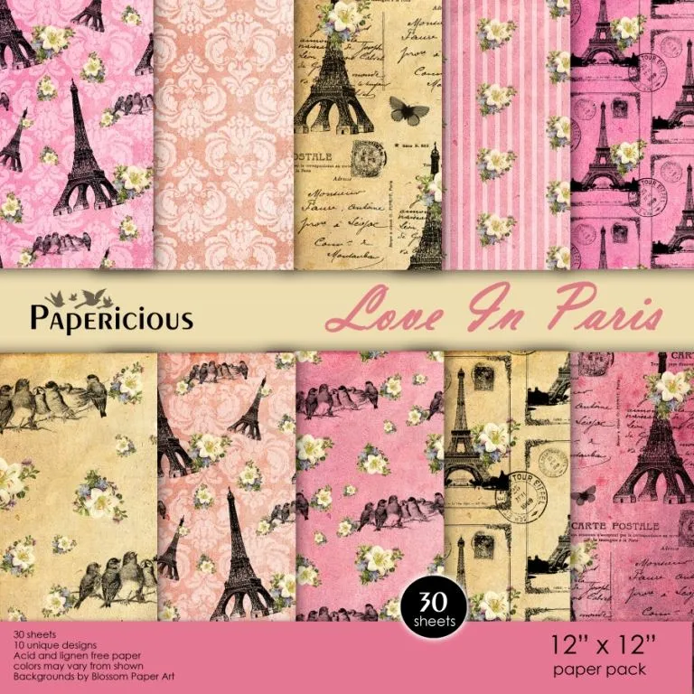 Papericious 12×12 Premium Paper Pack – Love in Paris