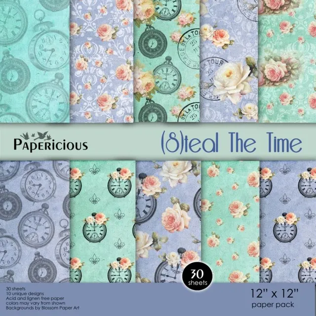 Papericious Premium Edition Paper Pack 12x12 - Steal The Time