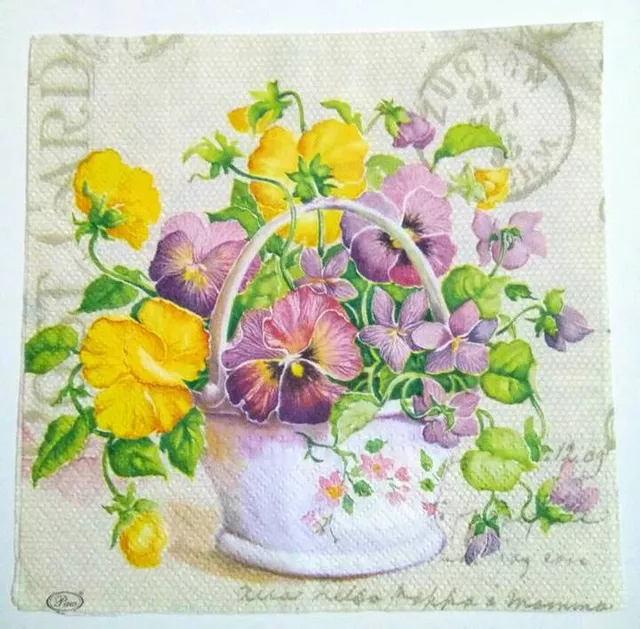 Decoupage Napkin/ Tissue Papers - 33cm by 33cm - Floral Bouquet