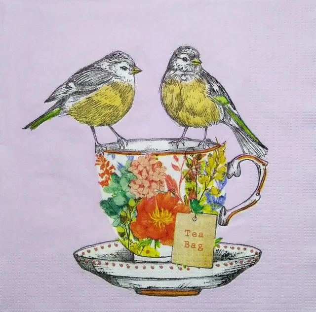 Decoupage Napkin / Tissue papers - 33cm by 33cm - Birdy