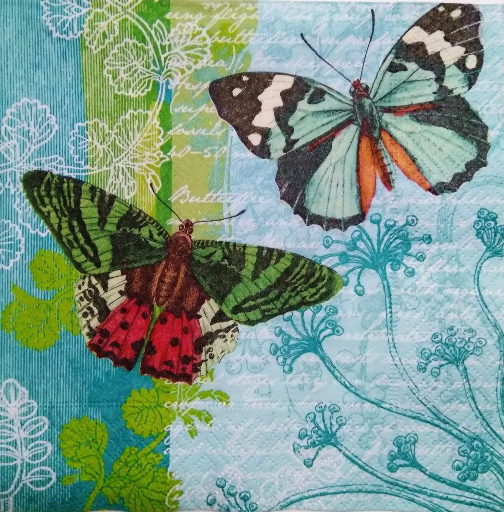 Decoupage Napkin / Tissue papers - 33cm by 33cm - Butterfly