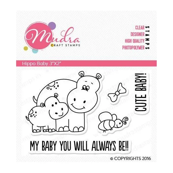 Mudra Clear Stamps - Hippo Baby