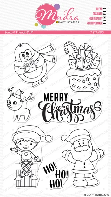 Mudra Craft Stamps- Santa & Friends