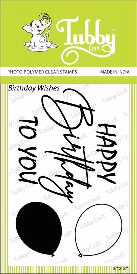 Tubby Craft Stamp - Birthday Wishes