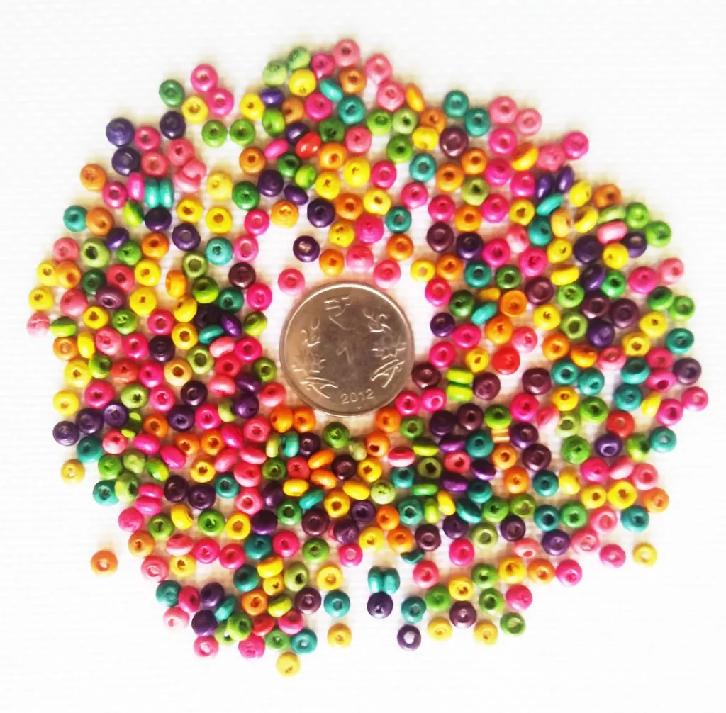 4 mm Multi Color Flat Beads