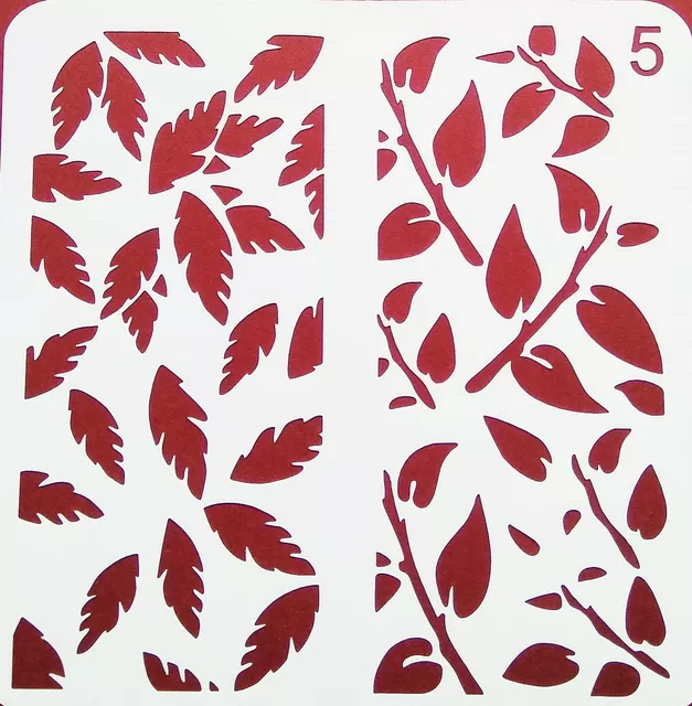 Imported Stencils- 5"*5"- Combo Leaves & Branches