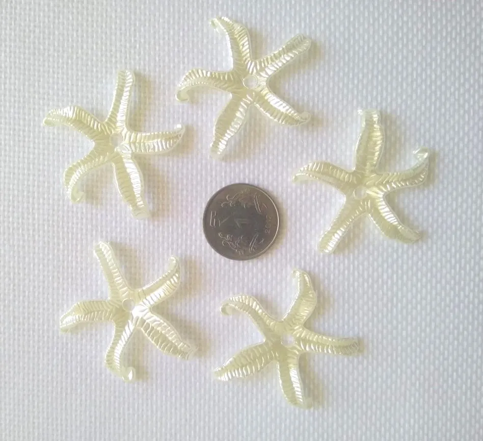Star fish pearl finish charms - a set of 5 pcs