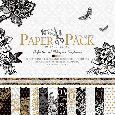 Black and Gold Paper Pack 12 by 12 Black and Gold Paper Pack 12 by 12