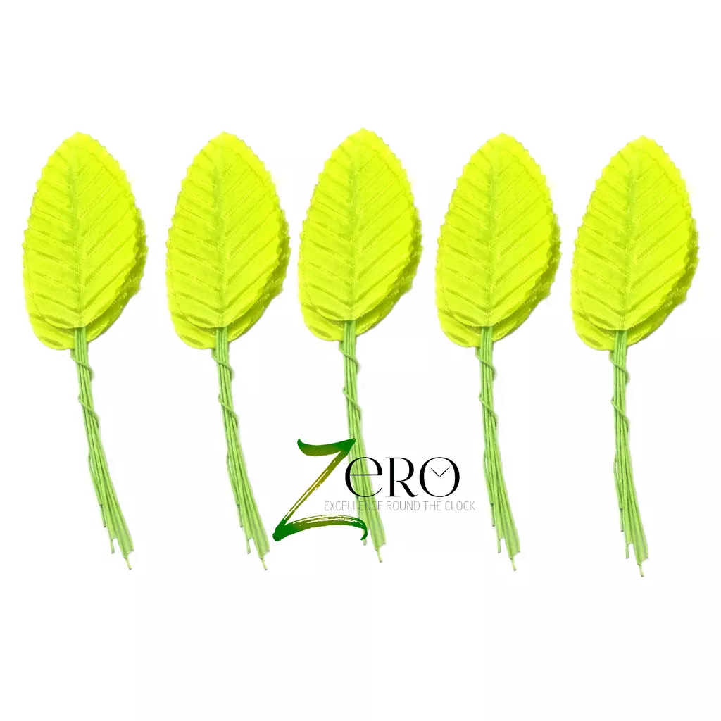 Bunch of 50 Pcs Hand Made Fabric Leaves - Light Green Color