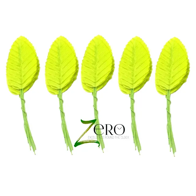 Bunch of 50 Pcs Hand Made Fabric Leaves - Light Green Color