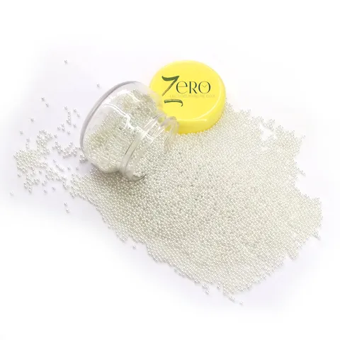 Brand Zero Micro Pearls - White- 1.0 mm - 20 Grams Jar