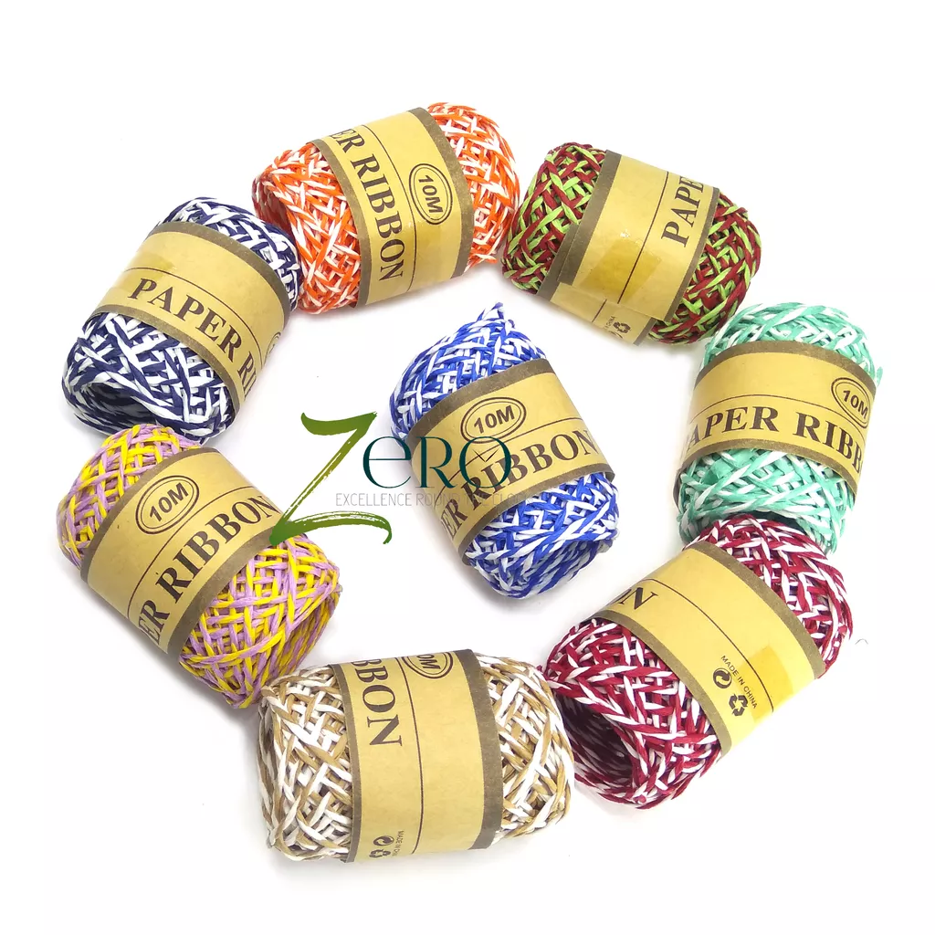 Double Color Paper Twine String 10 Meter Roll - 8 Assorted Color of 2 Ply - 2mm Diameter