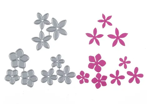 Brand Zero Die - Beautiful Flower Petals Combo of 3 Different Flowers Metal Cutting Die 11.7 x 10.5 CM