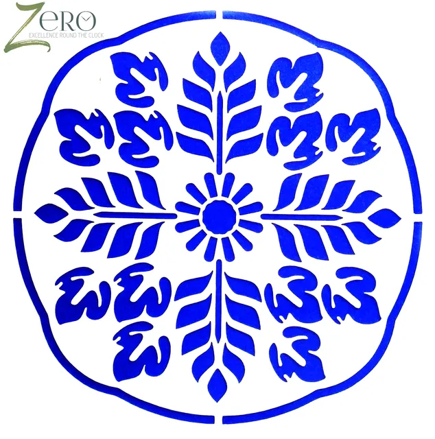 Imported Stencils- 5"*5"- Leafy Graphic Mandala Design Background 1