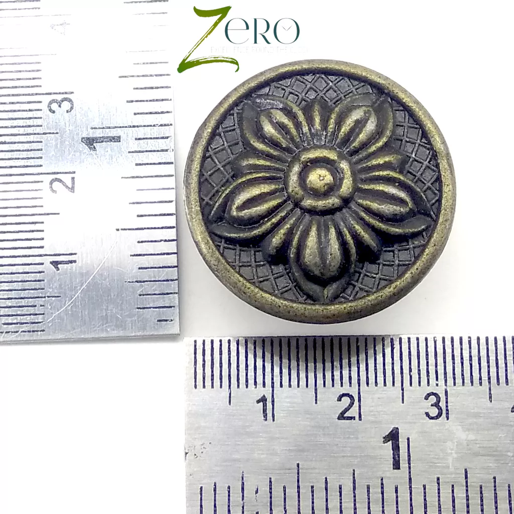 Brand Zero Vintage Metal Charms -  Knobe Design 1 - Pack of 1 Pcs - 30mm*15mm