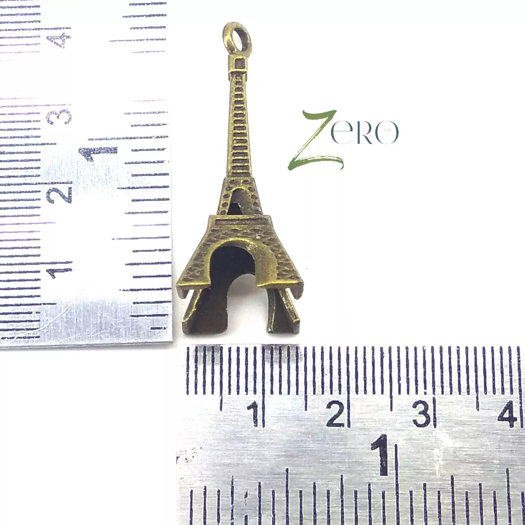Brand Zero Vintage Metal Charms - 3D Eiffel - Pack of 1 Pcs - 40mm*18mm