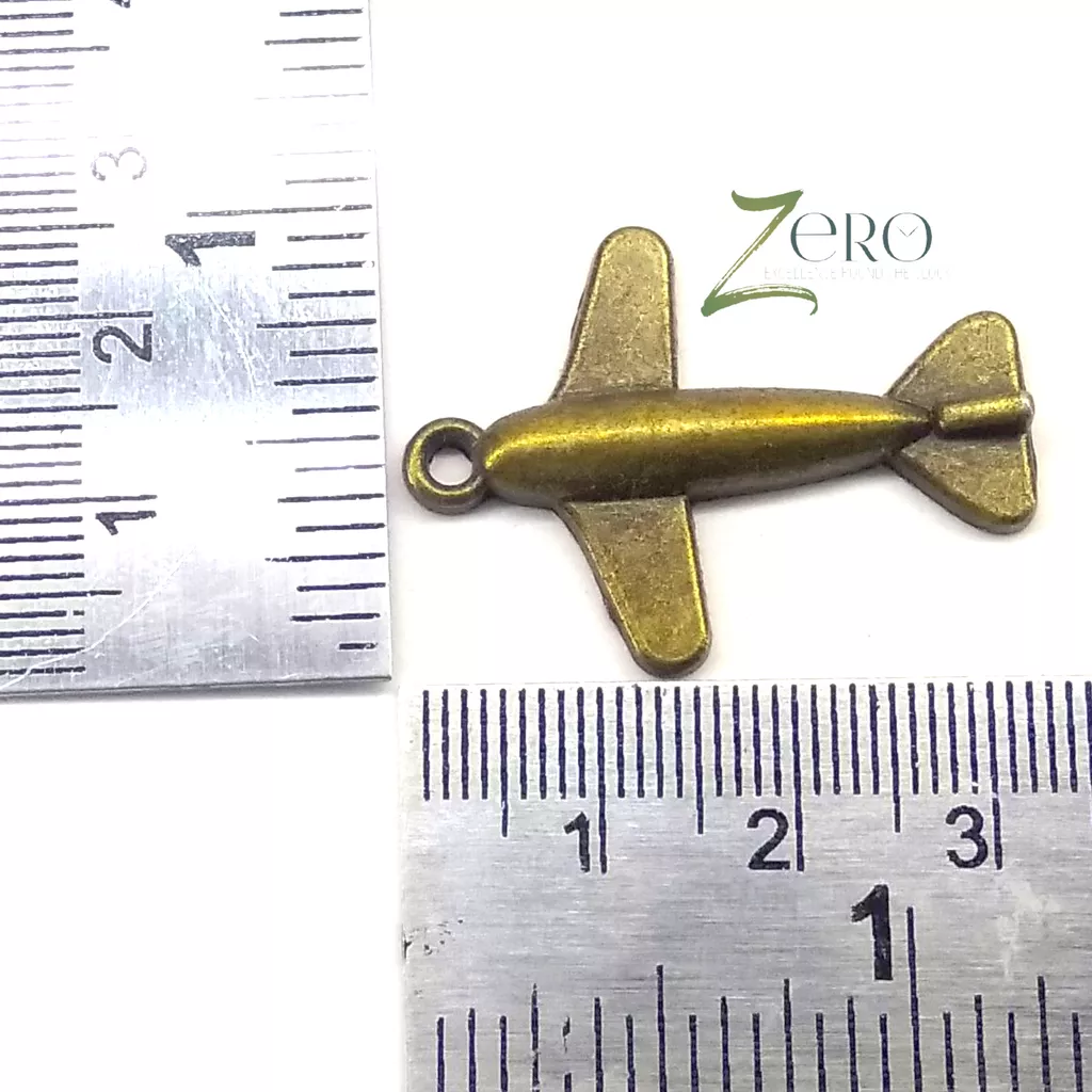 Brand Zero Vintage Metal Charms - Airplane - Pack of 1 Pcs - 32mm*25mm