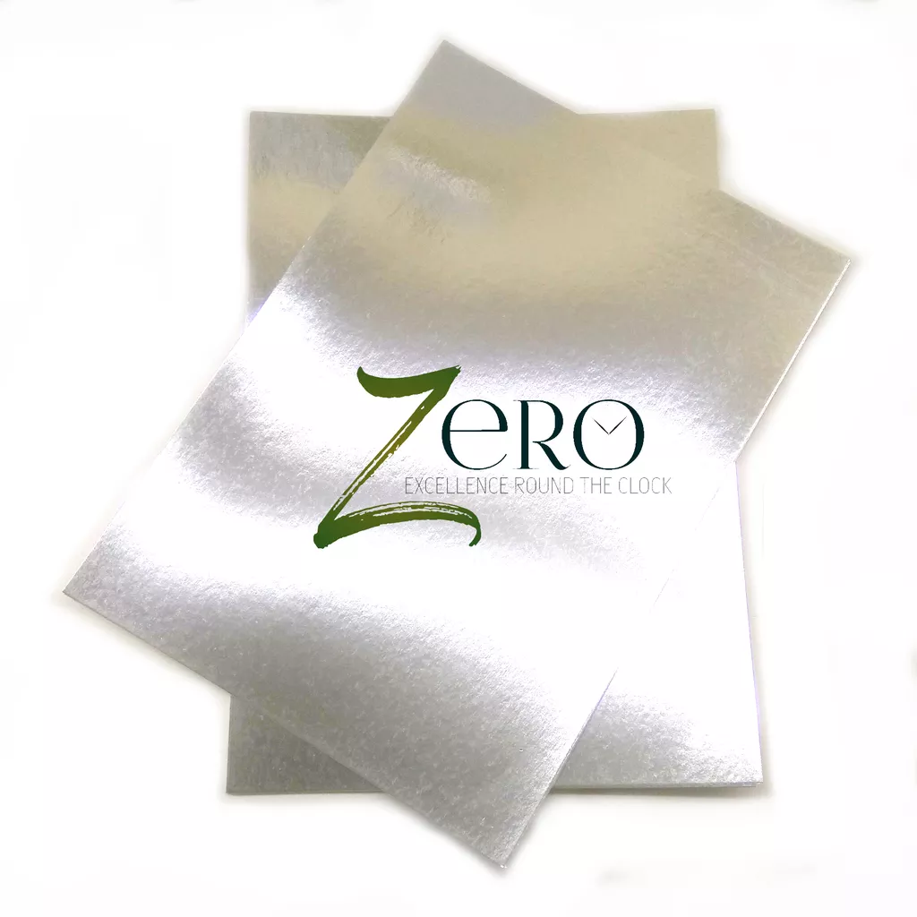 Brand Zero 200 Gsm Mirror Card Stock - A4 Size Pack of 10 - Silver Colour Foil Paper