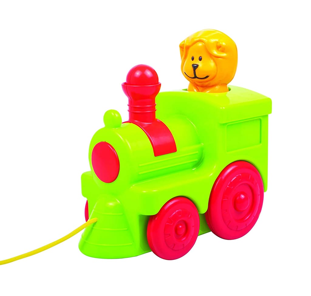Giggles - Toy Train, 2 in 1 Colourful Animal Pull along toy, Walking, Shape sorting,Pretend Play, 12 months & above, Infant and Preschool Toys