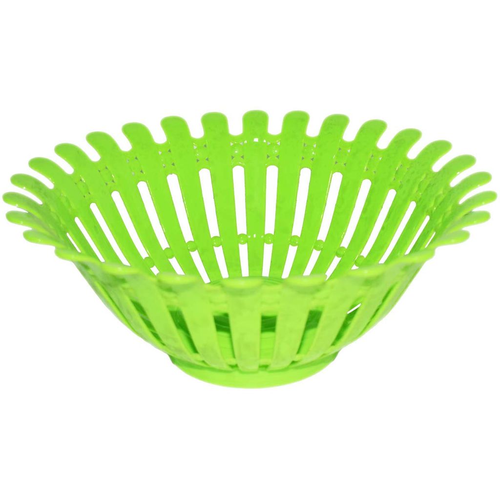 Myesha Home Fruit, Vegetable Strainer Bowl Storage Basket, Green Color