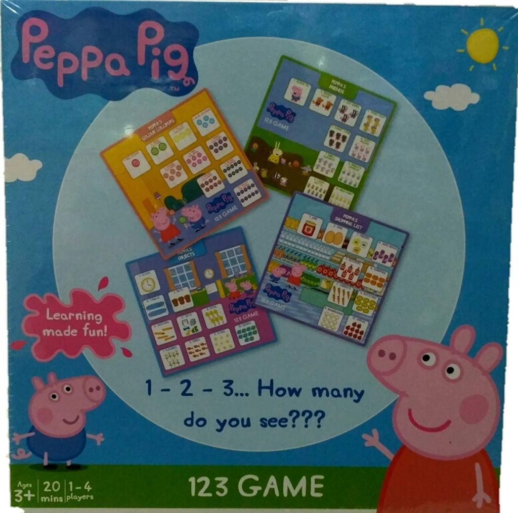 Funskool Games - Peppa Pig - 123 Game, Educational Game, Counting and Matching Skills, 1 - 4 Players, 3 & Above