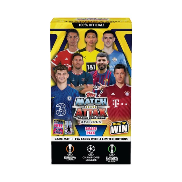 Topps UEFA Champions League Match Attax 2021/22 TCG Collection Smart Pack I Football Cards | Champions League Cards | Europa League Cards | Match Attax Extra