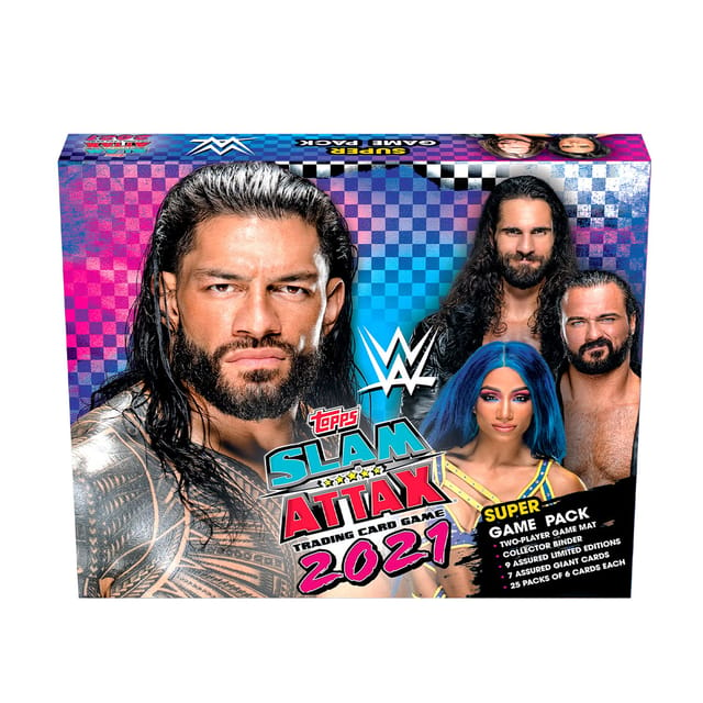 Topps WWE Slam Attax 2021 Edition (Super Game Pack) I WWE Cards | WWE Slam Cards | Slam Attax | Slam Attax Cards | Bonanza Pack | Includes Collector Binder and Game mat, Multicolor