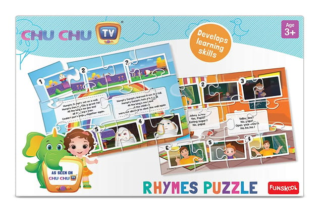 Funskool-Chuchu Rhymes 2In1,Educational,2x12 Pieces,Puzzle,for 3 Year Old Kids and Above,Toy