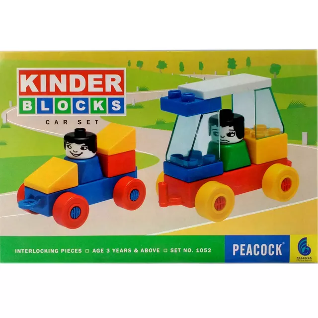 Peacock Kinder Blocks Car Set