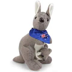 Dimpy Stuff Kangroo With Baby Stuff Toy Multi Color