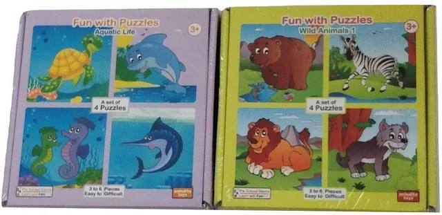 Fun With Puzzles Wild Animals 1 and Aquatic Life