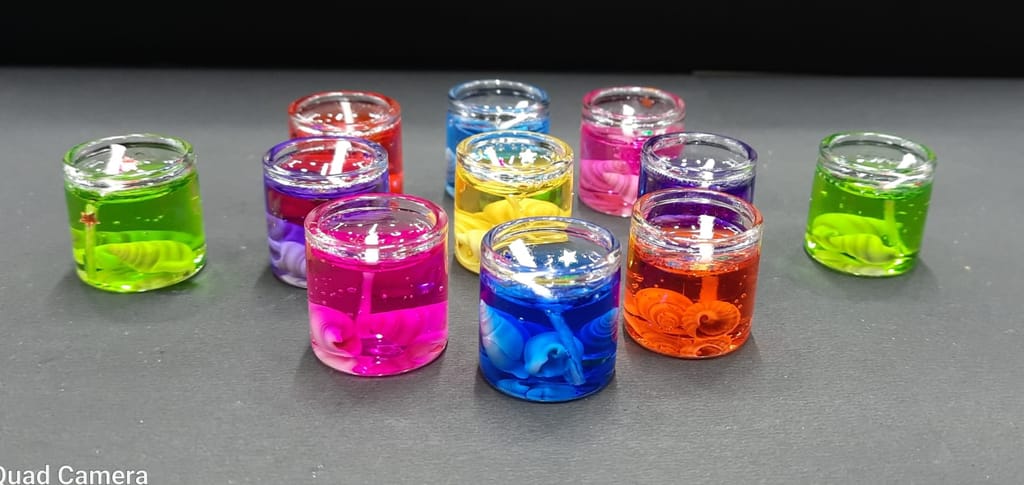 Glass Mini Dark Gel Candle (Pack Of 3)
