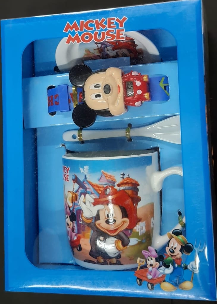 Mickey Mouse Coffee Mug Set With Wrist Watch