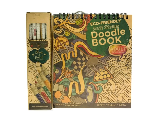 Woodfree Plant a Pencil With Anti Stress Doodle Book (Adult Color Edition)