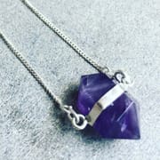 Double Terminated Amethyst Pendant in Silver
