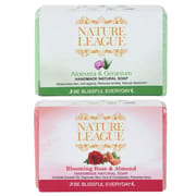 ALOEVERA & GERANIUM with BLOOMING ROSE & ALMOND Natural Handmade Soap Combo 100 gms