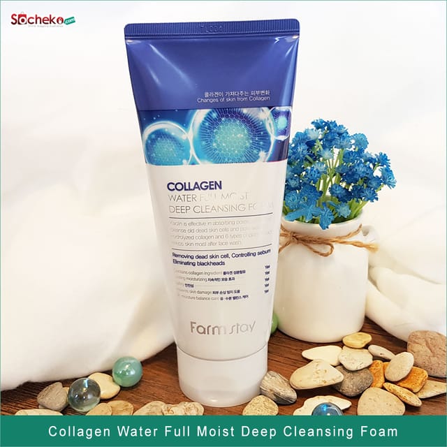 collagen water full moist deep cleansing foam