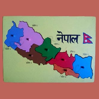Nepal Map Board Puzzle Wooden - Nepali