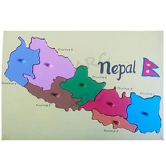 Nepal Map Board Puzzle Wooden - English