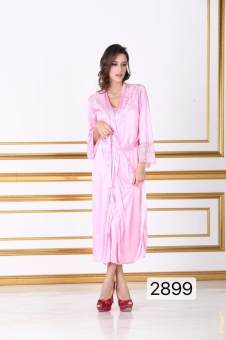 Top Quality Lingerie Set Sleep Wear Satin Smooth Comfortable Night Wear Robe Set Of 2 ( Robe + Dress )